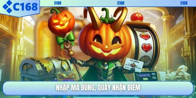 Nhập mã đúng, quay nhận điểm